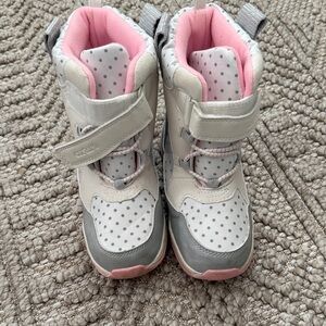 Carter's Pink and Gray Polka Dot Snow Boots